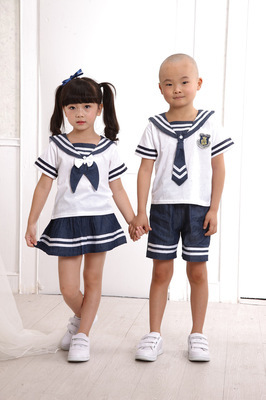 【童套裝裙套裝校服工廠直銷2013新款校服可繡學校LOGO爆款加工定制】價格,廠家,圖片,童套裝,深圳市可樂可奇服飾-